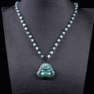 <span class=keywords><strong>Pendentif</strong></span> Bouddha ventru en jade de glace bleu <span class=keywords><strong>émeraude</strong></span>, matériaux anciens, type naturel, avec certificat, collier pour homme et <span class=keywords><strong>pendentif</strong></span> pour femme - Product Image 3