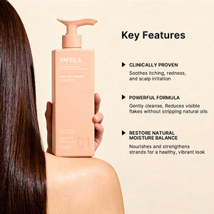 Shampooing Nettoyant en Profondeur Anti-Pelliculaire Hydratant et Nourrissant Yafeila Marque Privée pour Cheveux Bouclés, à l'Extrait de Hamamélis et de Camélia - Product Image 3