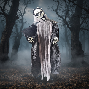 Esqueleto Animado <span class=keywords><strong>de</strong></span> Halloween <span class=keywords><strong>de</strong></span> 5.5 Pies, con Sonido, Ojos LED, Movimiento y Voz, Funciona con Batería, Seguro para Interiores - Product Image 1