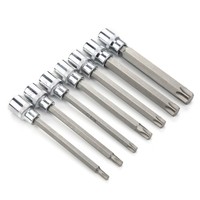 7 unids/set Extra Long Star Hex Bit Socket Kit 3/8in Square Drive con caja de herramientas para reparación de automóviles