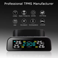 Système de capteurs TPMS sans fil solaire numérique CARQSENG TY18 12V avec 4 capteurs externes et écran LED pour automobiles