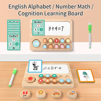 Tableau d'apprentissage Montessori en bois pour l'orthographe et les mathématiques, reconnaissance des chiffres et de l'alphabet, ensemble d'activités éducatives STEM pour tout-petits, cadeau d'apprentissage