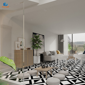 Nuova Collezione di Piastrelle in Porcellana Effetto Marmo <span class=keywords><strong>Nero</strong></span> <span class=keywords><strong>e</strong></span> <span class=keywords><strong>Bianco</strong></span> Lucidato 800x800mm con Motivo <span class=keywords><strong>a</strong></span> Diamante per Soggiorno - Product Image 3