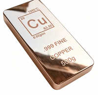 Barre de cuivre d'investissement de 1 kg, pureté 99,9 %, poids personnalisé, directement de l'usine, faible MOQ, lingot de cuivre