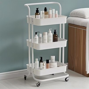 Chariot de rangement de <span class=keywords><strong>cuisine</strong></span> polyvalent à 3 étagères, design élégant en métal pour organiser les condiments et les ustensiles - Product Image 2