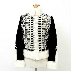 Men's Winter Hussar Jacket Wool Uniform Coat Windproof Breathable Stand Collar Ceremonial Outerwear - Product Image 1