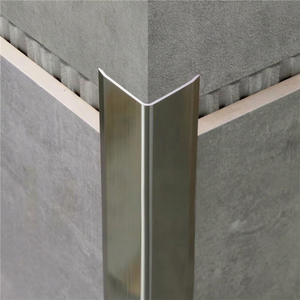 L Shape Stainless Steel <b>Tile</b> Trim Self-adhesive Metal Corner Edge Guard Profile <b>Tile</b> Edging Strip Interior Wall Protector - Product Image 1