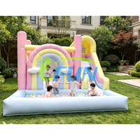 Castillo Inflable con Personajes de Dibujos Animados, Juego Interior para Niños Pequeños, Material de PVC, Fácil de Instalar, Uso Comercial para Fiestas