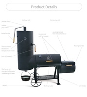 Meilleure Vente Grand Barbecue au Charbon de Bois Fumoir Offset sur Roues pour Patio et Jardin
