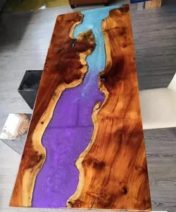 Epoxy Resin Table Walnut Unique River Restaurant Dining Wooded Tops Table Clear Epoxy Resin Table Top