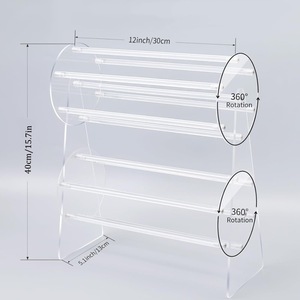 Exhibidores de Ropa Personalizados al por Mayor de Fábrica, Exhibidores Giratorios de Acrílico con Pinzas, Fácil Montaje, para Mostrador - Product Image 5