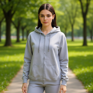 Conjunto de Sudadera con Capucha para Mujer Louis Luna H7021-5 H7023-5 M L XL 2XL Gris Jaspeado Ropa Deportiva Informal - Product Image 1