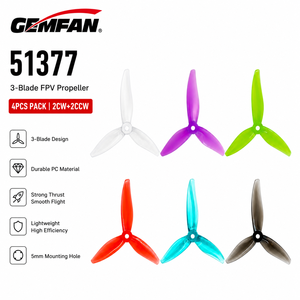 Hélice de Carreras FPV GEMFAN 51377 de 3 Pulgadas y 3 Aspas, Material PC, Orificio de 5 mm para Motor 2207, Piezas de Dron - Product Image 1