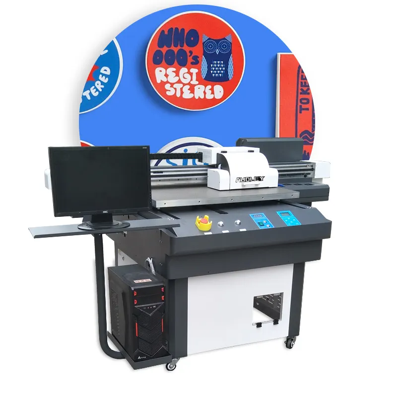 Audley factory direct supply UV impressora plana com 3 cabeças de impressão 9060 UV impressora cama plana máquina de impressão para canecas garrafas
