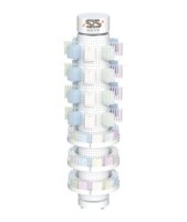 Présentoir circulaire en métal pour panneaux perforés, présentoirs pour cosmétiques et vernis à ongles, étagères pour magasins de détail, présentoirs rotatifs pour panneaux perforés