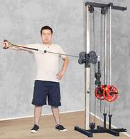 Máquina de Gimnasio para Montar en la Pared, Entrenador de Poleas para Ejercicios de Espalda, Expansión de Pecho y Crossover con Sistema de Poleas Dobles Ajustables