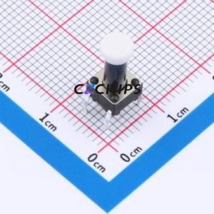 TSA06131-130B332CA-002E Tactile Switch Through hole-4P,6.1x6.1mm Switch Single Pole Single Throw Round Button 1.8N 6.1mm - Product Image 1