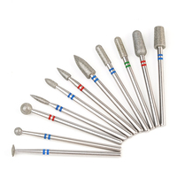 Ensemble de fraises à ongles diamantées de haute qualité pour cuticules, à grain fin, pour éliminer les peaux mortes, pour usage en salon, sûres pour les limes électriques.