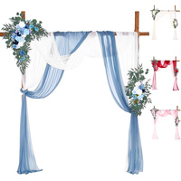 Guirlande florale artificielle rose poudré en chiffon pour arche de mariage, rideau de fond pour décoration de cérémonie de mariage sur arche en bois de bouleau