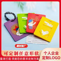 Étiquette de bagage en PVC personnalisée, souple, en forme de dessin animé, pour enfant, identificateur de carte d'embarquement, étiquette de valise de voyage