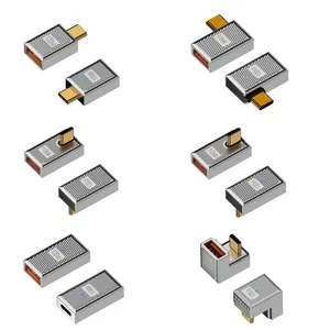 USB-Type c90度エルボーアダプターUSB3.1OTGコンバーターアルミニウム合金20V/6A120W充電10Gbps伝送