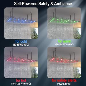 NPYSVSSS Set <span class=keywords><strong>Doccia</strong></span> a Soffitto a 3 Maniglie Cromato Lucido 16x32 Pollici, Soffione a Pioggia <span class=keywords><strong>da</strong></span> Parete <span class=keywords><strong>da</strong></span> 6 Pollici, <span class=keywords><strong>Doccia</strong></span> Quadrata a 4 Funzioni - Product Image 4