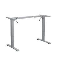 3 sections Bureau d'ordinateur ergonomique à double moteur réglable en hauteur Table en acier avec cadre extensible pour bureau