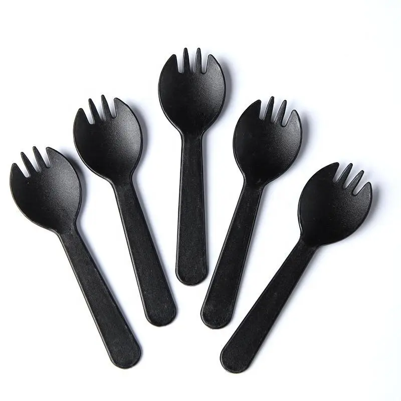 Set alat makan sekali pakai tugas berat Forchette garpu sendok plastik dan pisau