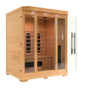 Bain turc intérieur pour 2-3 personnes Hemlock Sauna infrarouge lointain à faible force électromotrice avec 6 couleurs de chauffage au carbone - Product Image 4