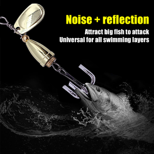 Fabricants Cuillère Spinner Composé Long Throw Métal Spinning Glitter Appât Trois Crochets - Product Image 3