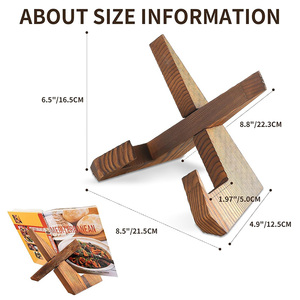 Madeira Recipe Book Stand para Kitchen Counter Display <span class=keywords><strong>Cookbook</strong></span> Stand Holders para Próprios Recibos De Cozinha