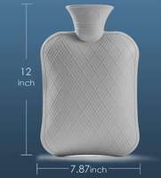 Sac à eau chaude en polyester anti-brûlure pour l'hiver Peluche douce amovible 2000ml Housse pour sac à eau chaude