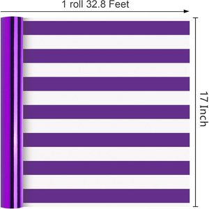 Reversible Purple Wrapping Paper Roll 17 In X 32.8 Ft Metallic Striped Gift <b>Wrap</b> For Birthday Anniversary - Product Image 2