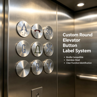 Plaque tactile en acier inoxydable pour bouton d'ascenseur avec étiquette Braille, symboles de fonction personnalisés, chiffres et lettres, pièce de panneau de commande accessible