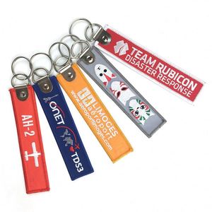 Zhongshan Embroidered Woven Keychain <b>Custom</b> Fabric Keychains Cute Anime <b>Key</b> Chain With Free Design - Product Image 1