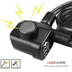 ULAC-candado de alarma para bicicleta, candado de <span class=keywords><strong>Cable</strong></span> de seguridad antirrobo - Product Image 2