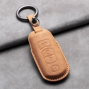 Чехол для автомобильного пульта дистанционного управления для <span class=keywords><strong>Mazda</strong></span> 2 <span class=keywords><strong>3</strong></span> 6 Axela Atenza CX-5 CX5 CX-<span class=keywords><strong>3</strong></span> CX-7 CX8 CX-9 2016 2017 2018 кожаный брелок для ключей - Product Image 4