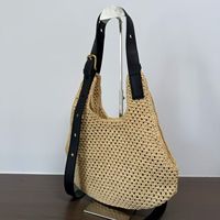 Nouveau Sac Fourre-tout Grande Capacité pour Femme, Style Vintage Français, Fait Main, Tressé Creux, Décontracté, pour Vacances et Extérieur, Porté Épaule Unique, Collection 2026