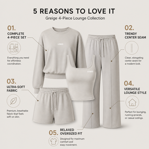 Women 2pcs Yoga Set <b>Long</b> Sleeve Top Tank Jogger Sweatpants Sweatshirt Sports Bra Gym Workout Fitness Clothing - Product Image 4