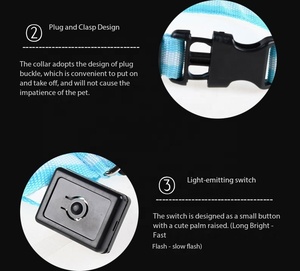 <span class=keywords><strong>Collar</strong></span> de perro de poliéster de lujo con luces LED, decoración de encaje Floral impermeable, seguridad nocturna, batería de iluminación incluida, collares para mascotas - Product Image 4