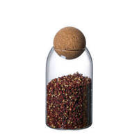 Stoples Kaca Bulat Berpenutup Bambu dengan Sumbat Gabus; Wadah Bir & Buah Kering/Kacang; Botol Penyimpanan Makanan