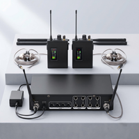Système IEM sans fil stéréo UHF 2 canaux professionnel, moniteur intra-auriculaire sans fil pour chanteurs et musiciens sur scène
