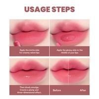 Échantillon gratuit de rouge à lèvres mat à double extrémité et de brillant à lèvres miroir de maquillage avec logo personnalisé Rouge à lèvres liquide brillant non collant Marque privée