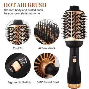 <span class=keywords><strong>Cepillo</strong></span> <span class=keywords><strong>Secador</strong></span> de Pelo 3 en 1 de Cerámica con Aire Caliente, Voluminizador, Rizador y Alisador, Herramienta de Peinado OEM Marca Privada - Product Image 4