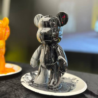 Ours en résine DIY personnalisable avec surface givrée, disponible en 18cm/23cm/33cm/53cm de hauteur, pour le moulage par transfert pour enfants
