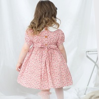 Robe smockée pour bébé fille, vêtements de boutique pour enfants, broderie florale, été, fleurs