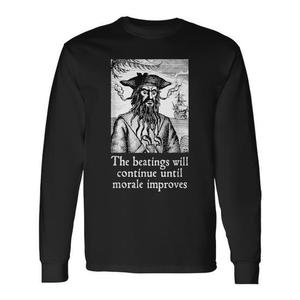 Los golpes no cesarán hasta que mejore el moral Camiseta de manga larga - Product Image 2