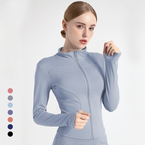 Veste de survêtement pour femme, coupe ajustée, manches longues, avec trous pour les pouces, idéale pour le fitness, le yoga et l'entraînement - Product Image 4