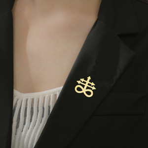PDANY Spilla di Lusso in Metallo con Simbolo dell'Infinito, Spilla Esagramma Fulmineo in Acciaio Inossidabile per Camicie, Distintivi, Gioielli <span class=keywords><strong>Portafortuna</strong></span> - Product Image 4