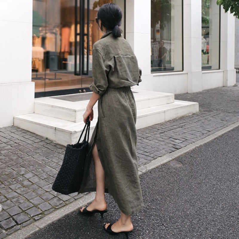 Wholesale Modern Design Fashion Linen Shirt Dress Women